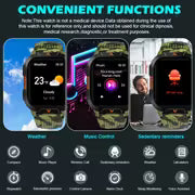 Tactical Sports Smartwatch with LED Flashlight and Compass for Men and Women.