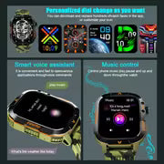 Tactical Sports Smartwatch with LED Flashlight and Compass for Men and Women.