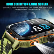 Tactical Sports Smartwatch with LED Flashlight and Compass for Men and Women.