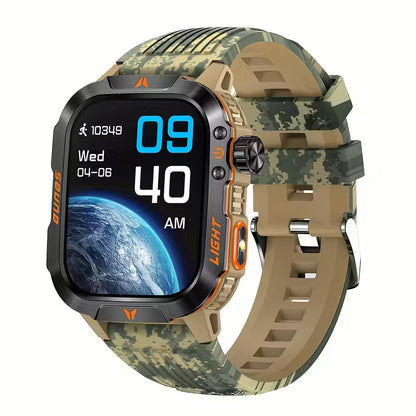 Tactical Sports Smartwatch with LED Flashlight and Compass for Men and Women.