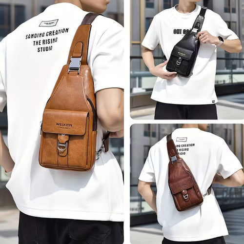 Men's Retro Street Style Crossbody Chest Bag